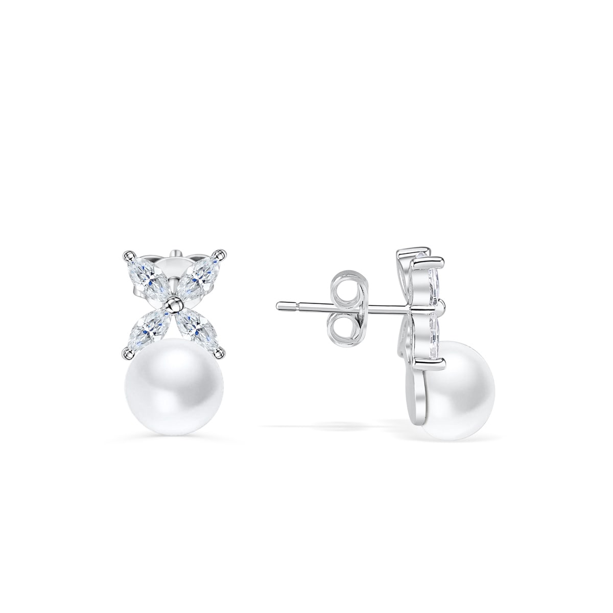the ariel silver pearl earrings