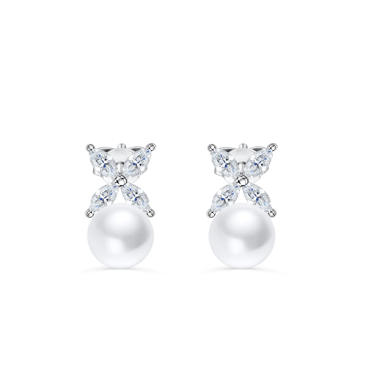 Earrings in sterling silver with freshwater cultured pearls, for pierced  ears. Pearls, 8-9 mm. | Tiffany & Co.