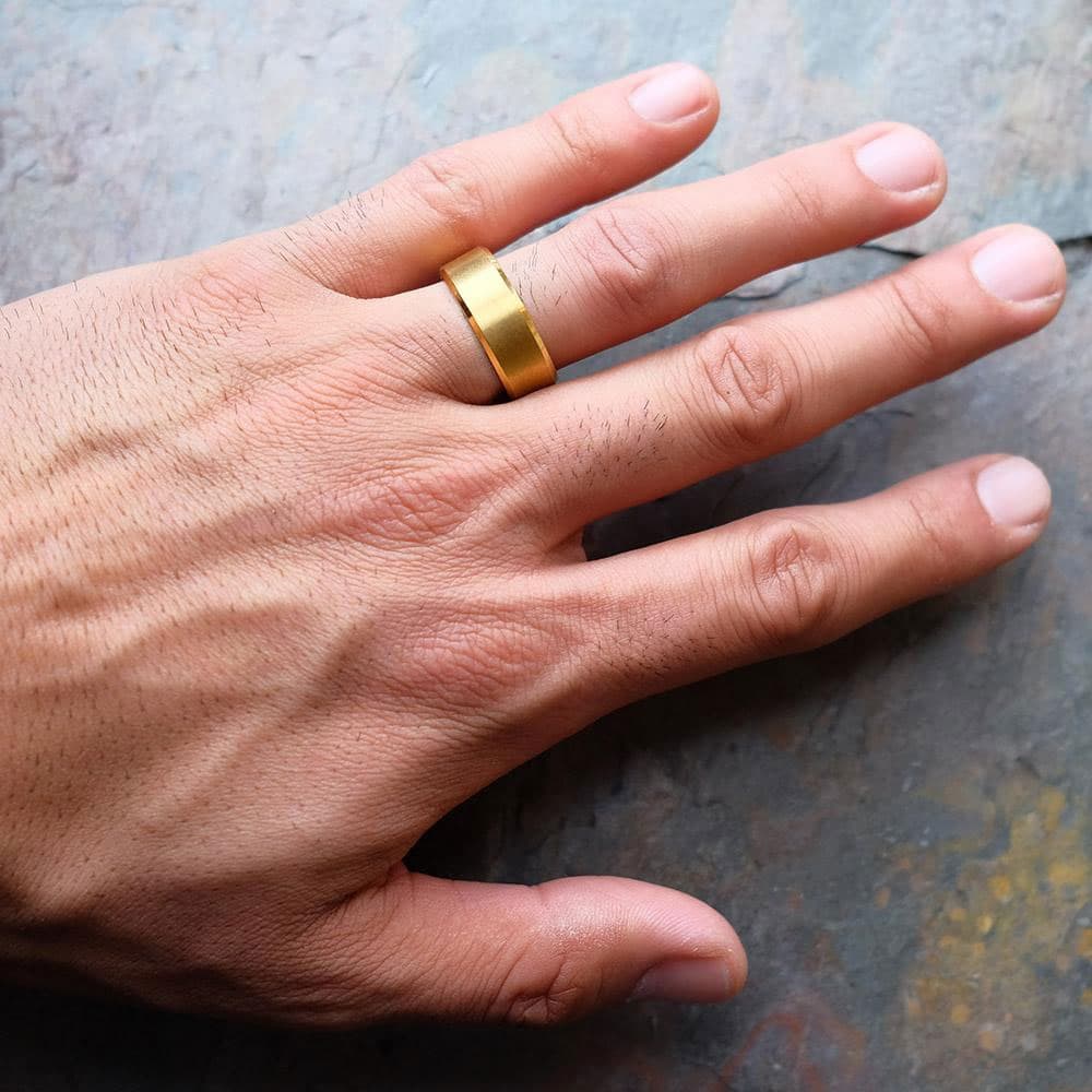 Two tone gold mens deals wedding ring