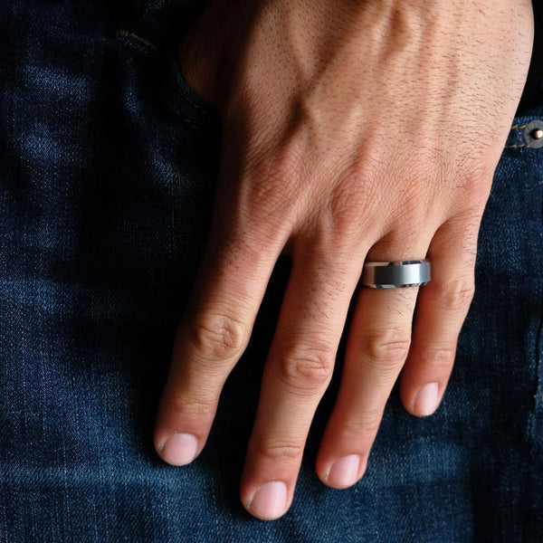the titan silver mens wedding ring for men