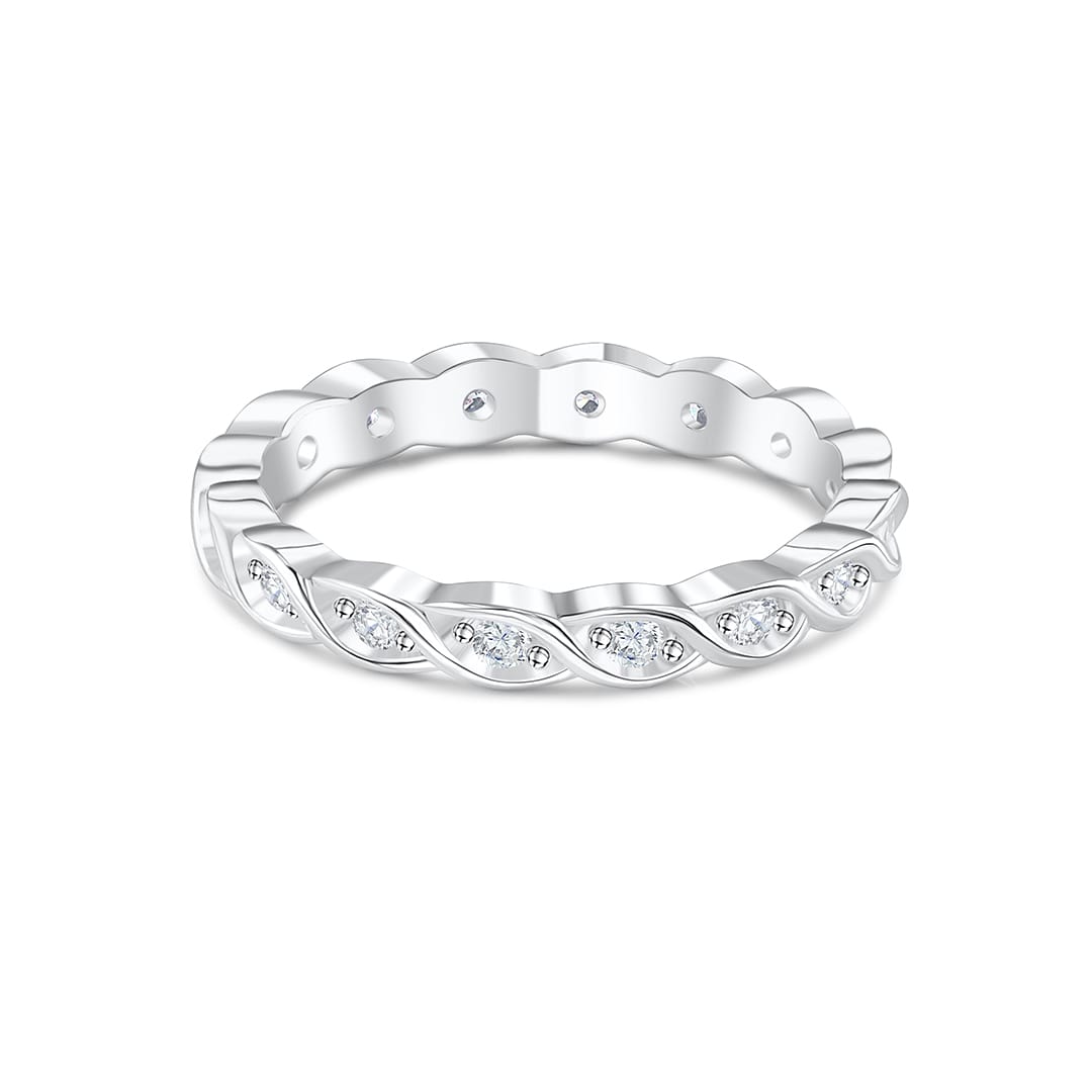 the giselle twisted silver wedding band