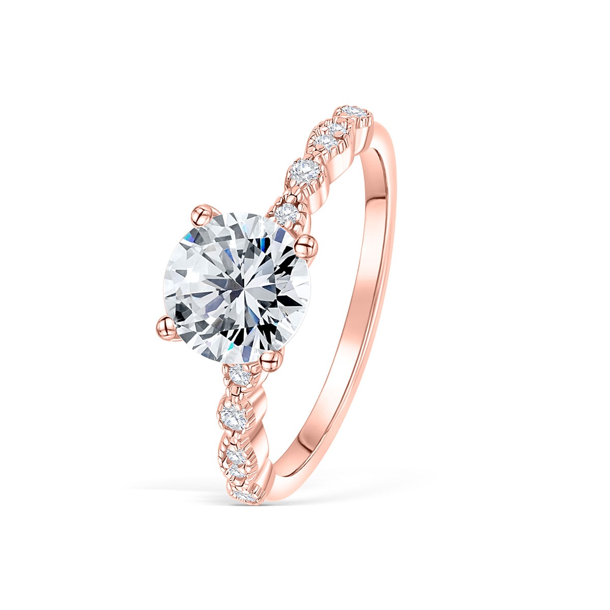 Rose Gold Round Engagement Ring