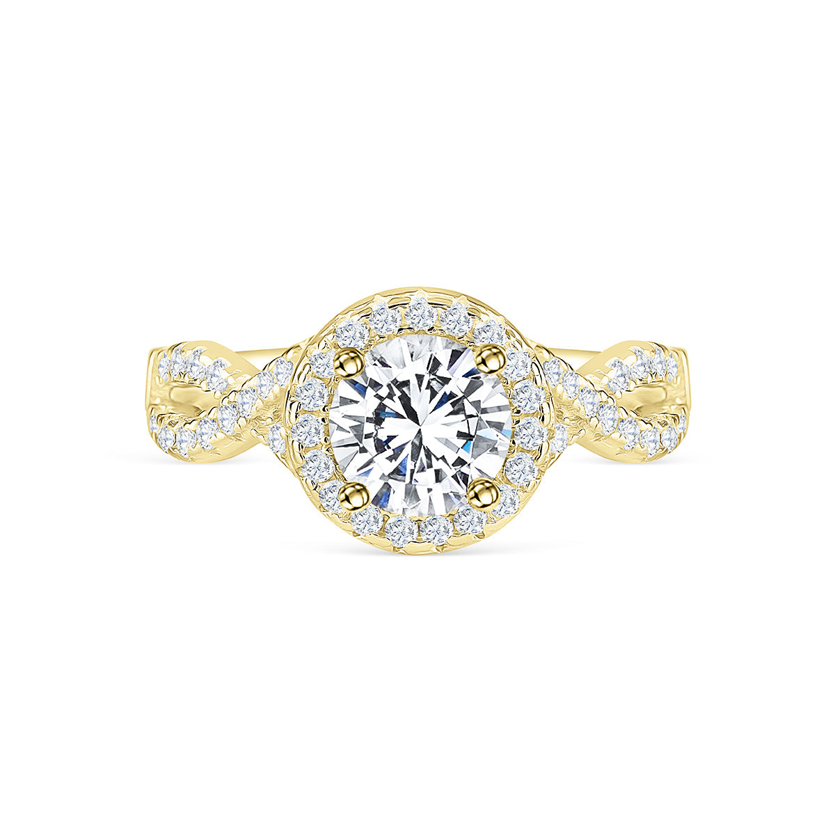 Gold Halo Engagement Ring The Grace