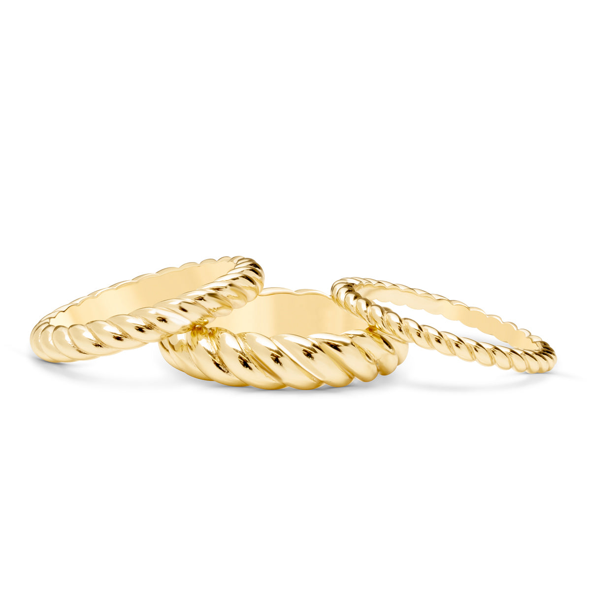 Womans unique gold twisted rings