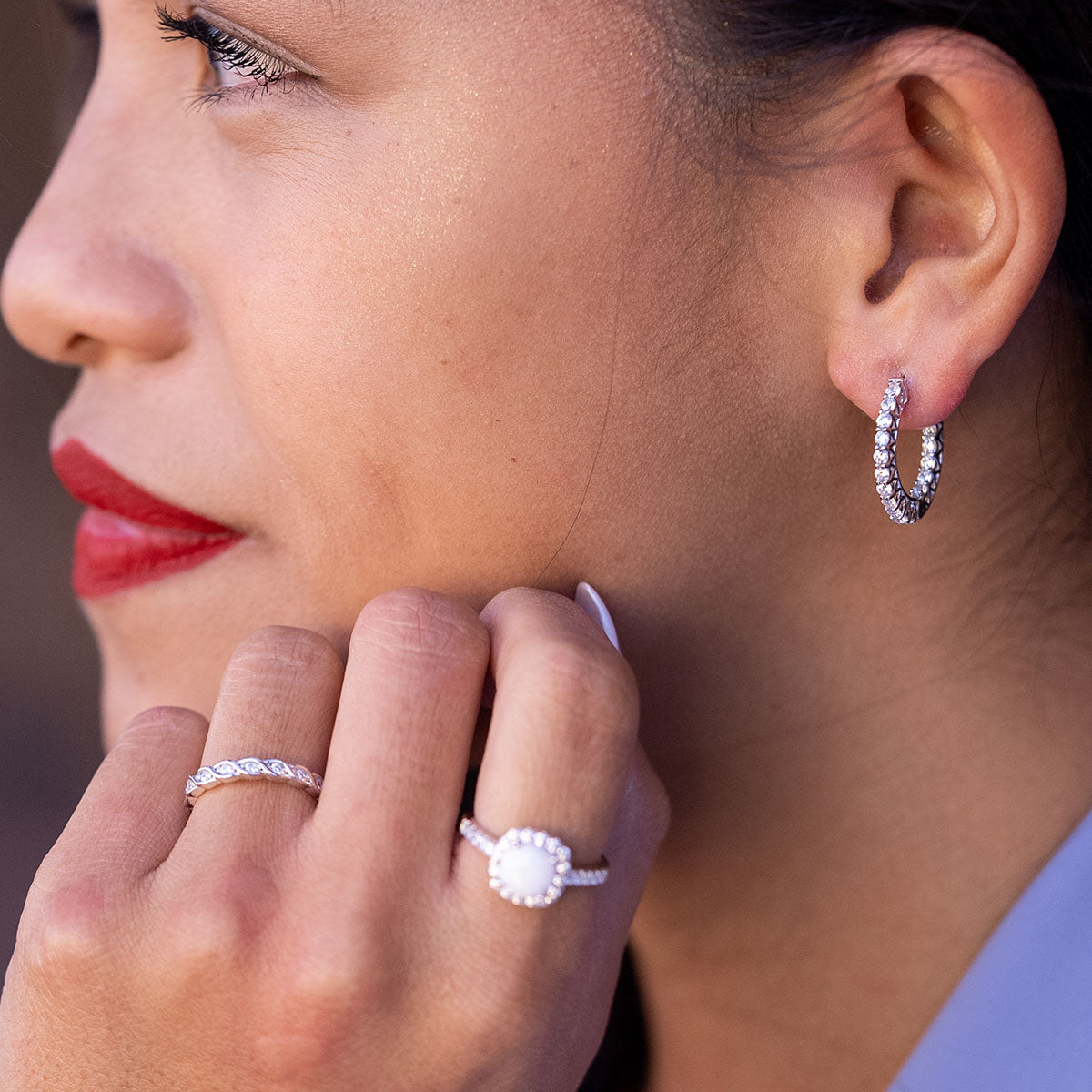 ALYSSA Large Floral Hoop Statement Earrings – Blair Nadeau Bridal Adornments