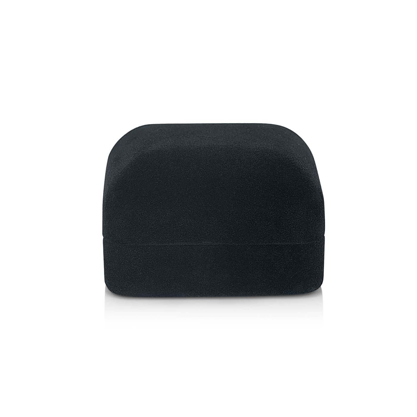 Classic Black Velvet Ring Box in closed position - Modern Gents Trading Co.