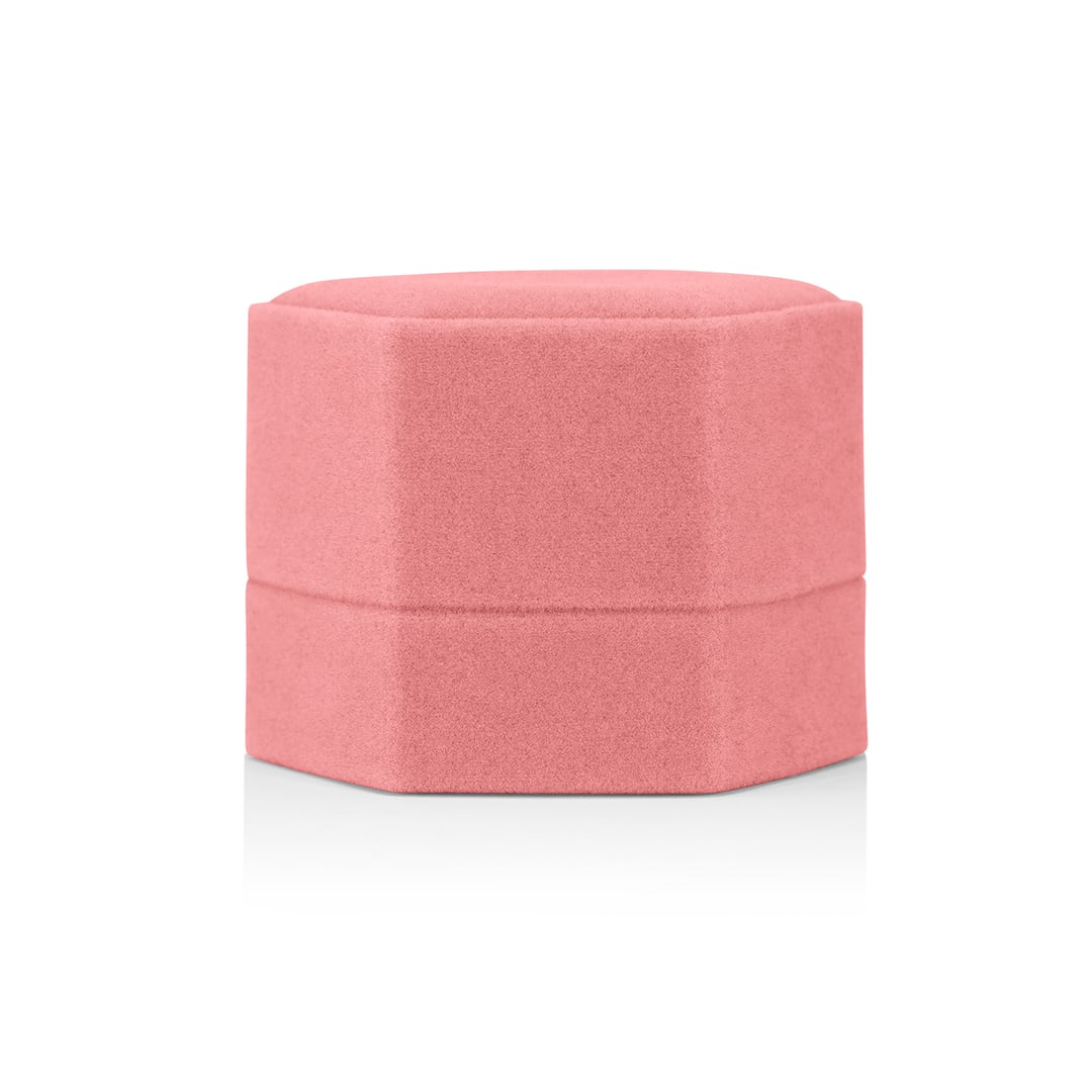 Pink colored hexagon ring box