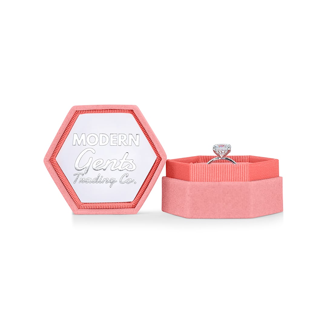 Pink colored blush ring box