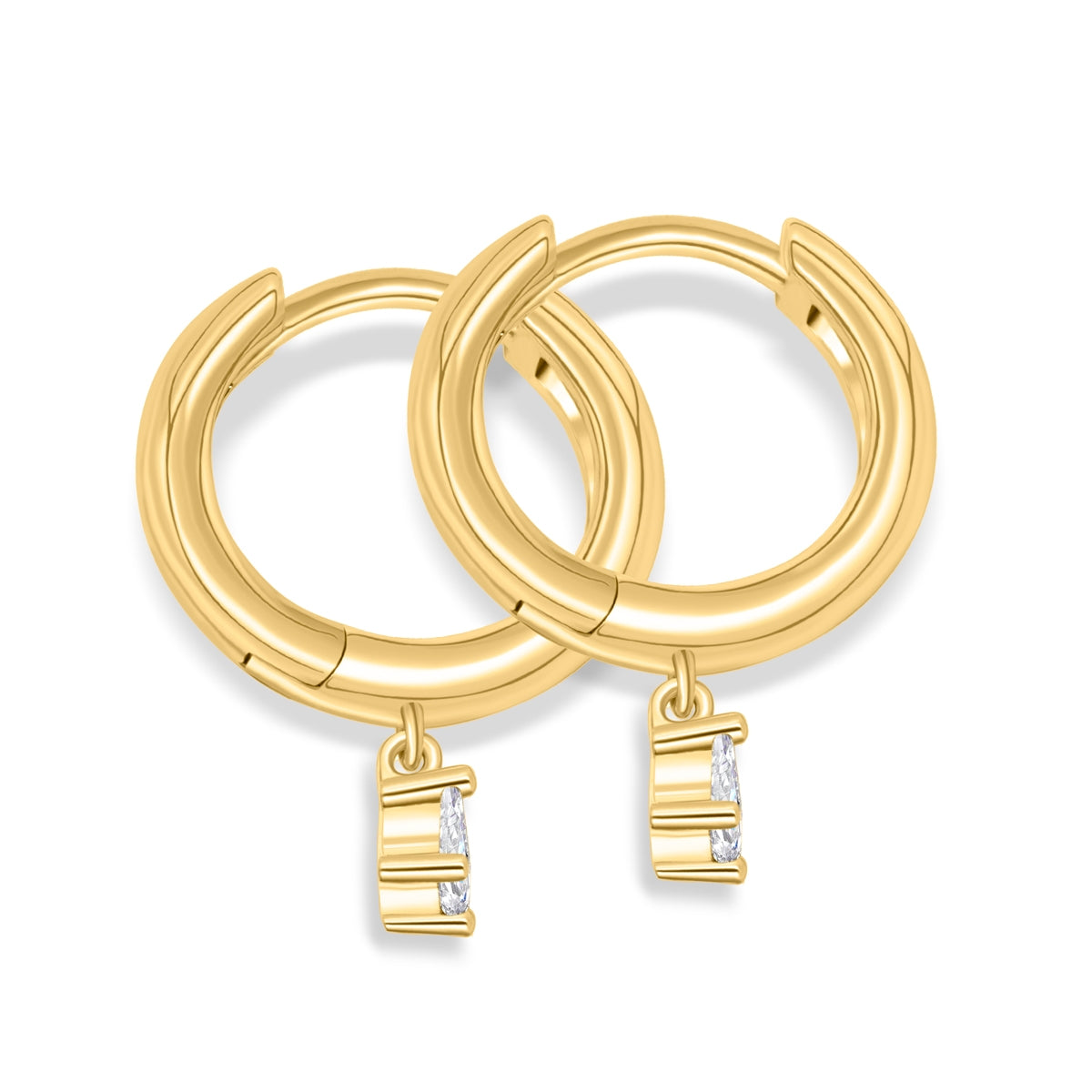 Simple gold huggie hoop earrings