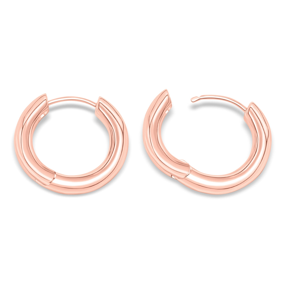 Rose Gold Endless Hoop Earrings 14K