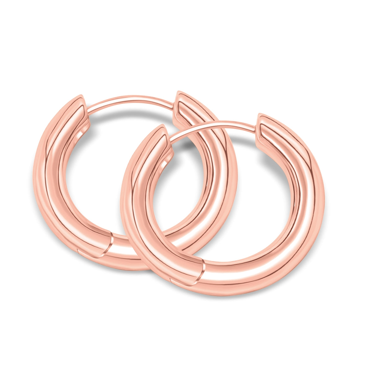Rose gold plated simple hoop earrings