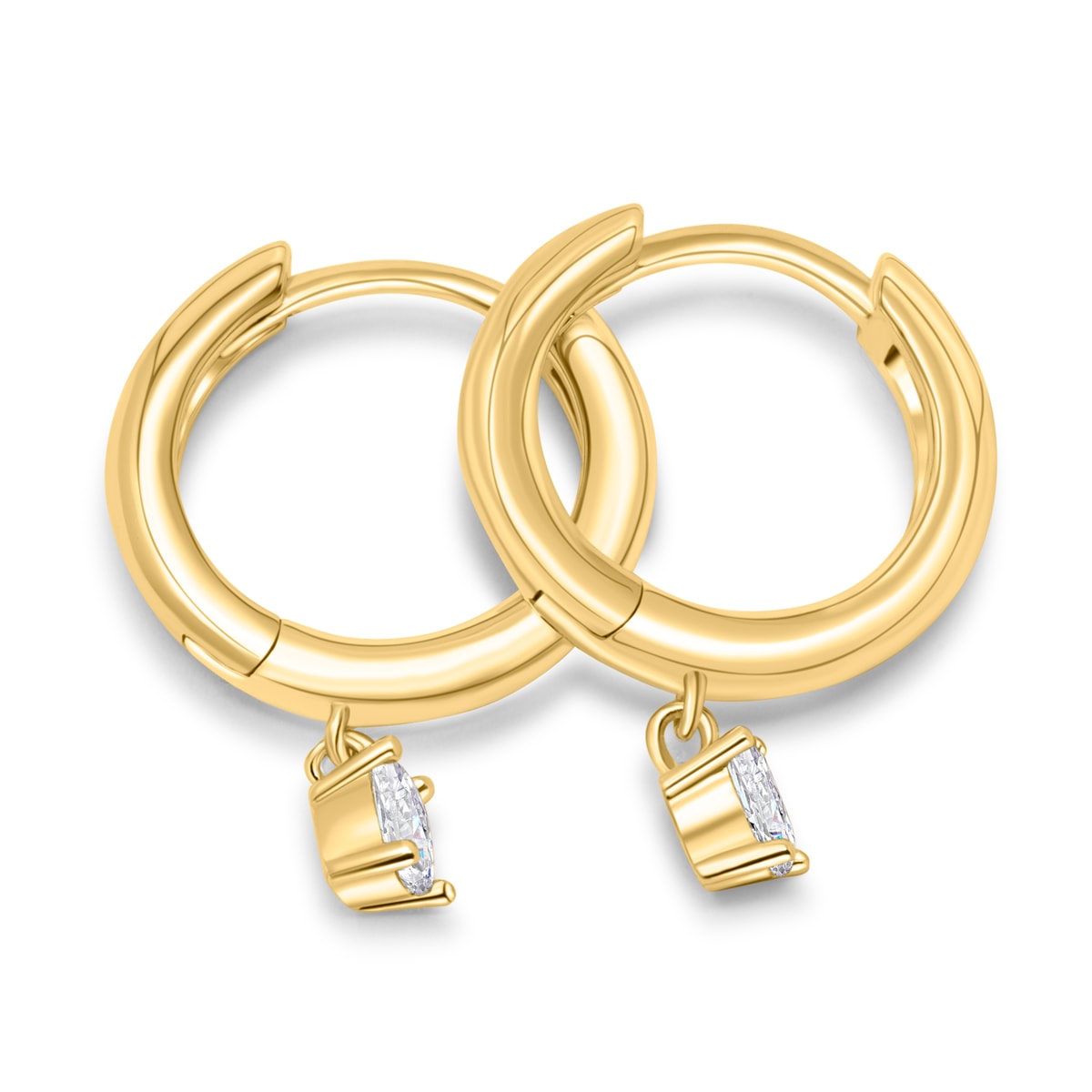 Small gold pendant earrings