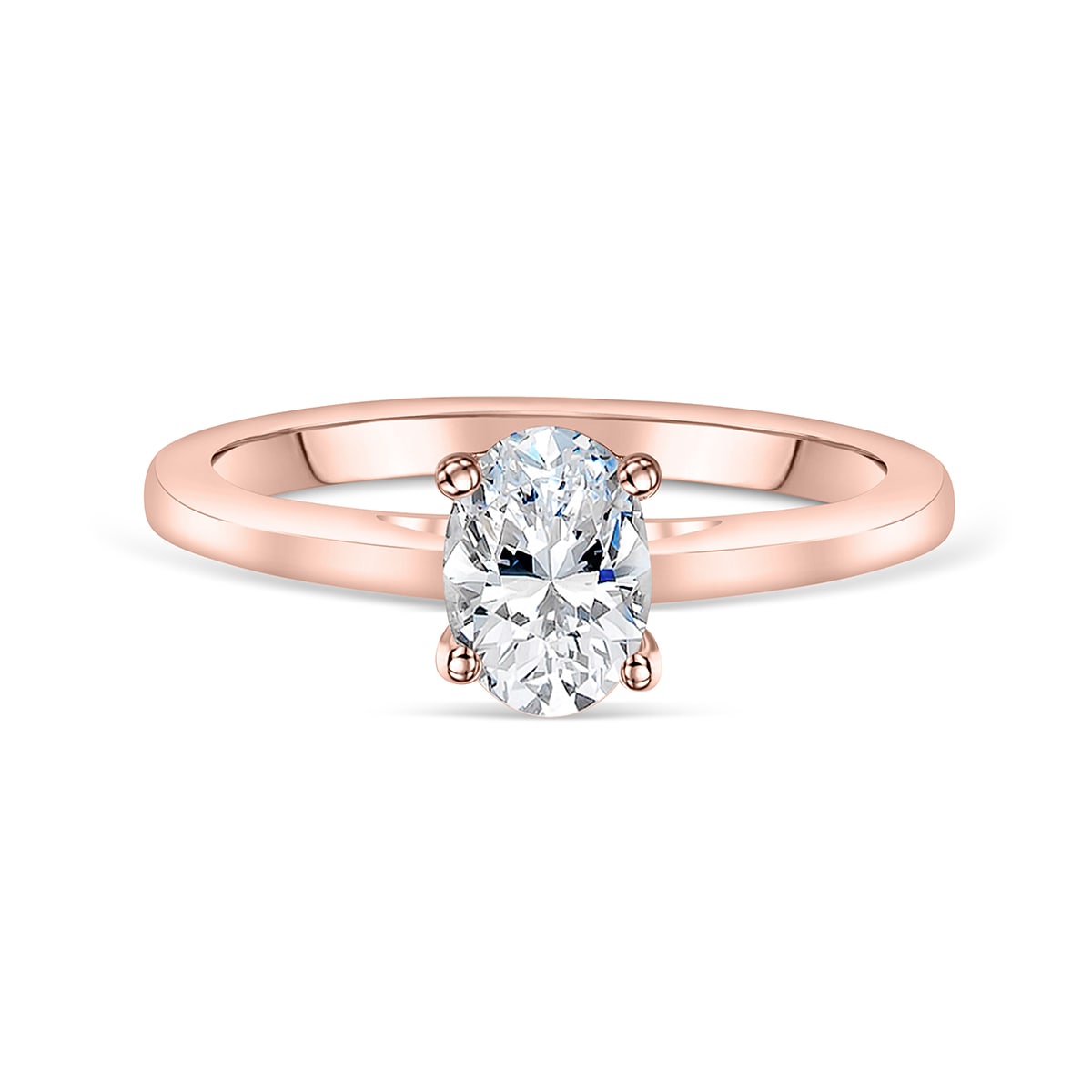 the ava rose gold oval wedding ring