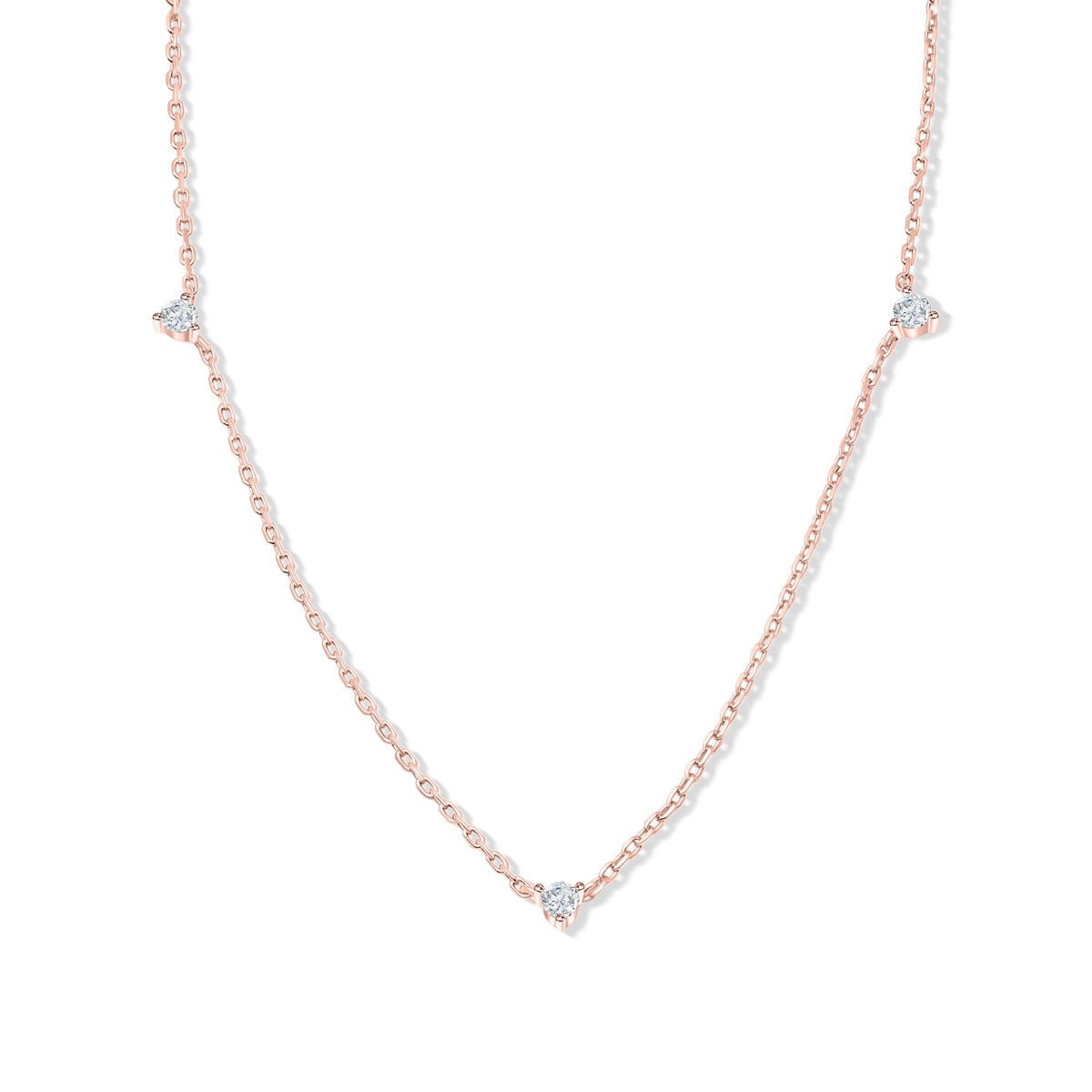 Rose gold small pendant chain necklace