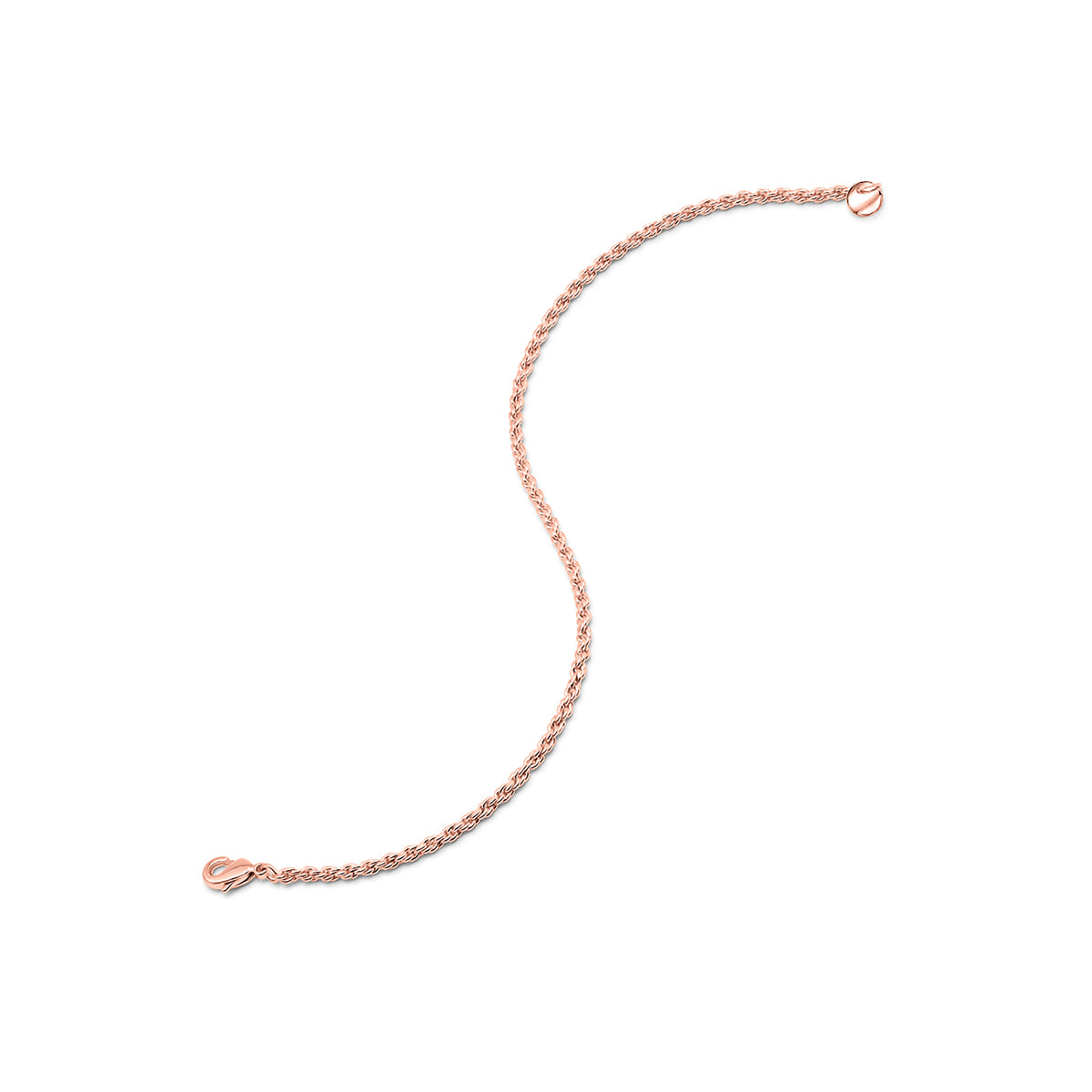 Unique rose gold rope chain bracelet