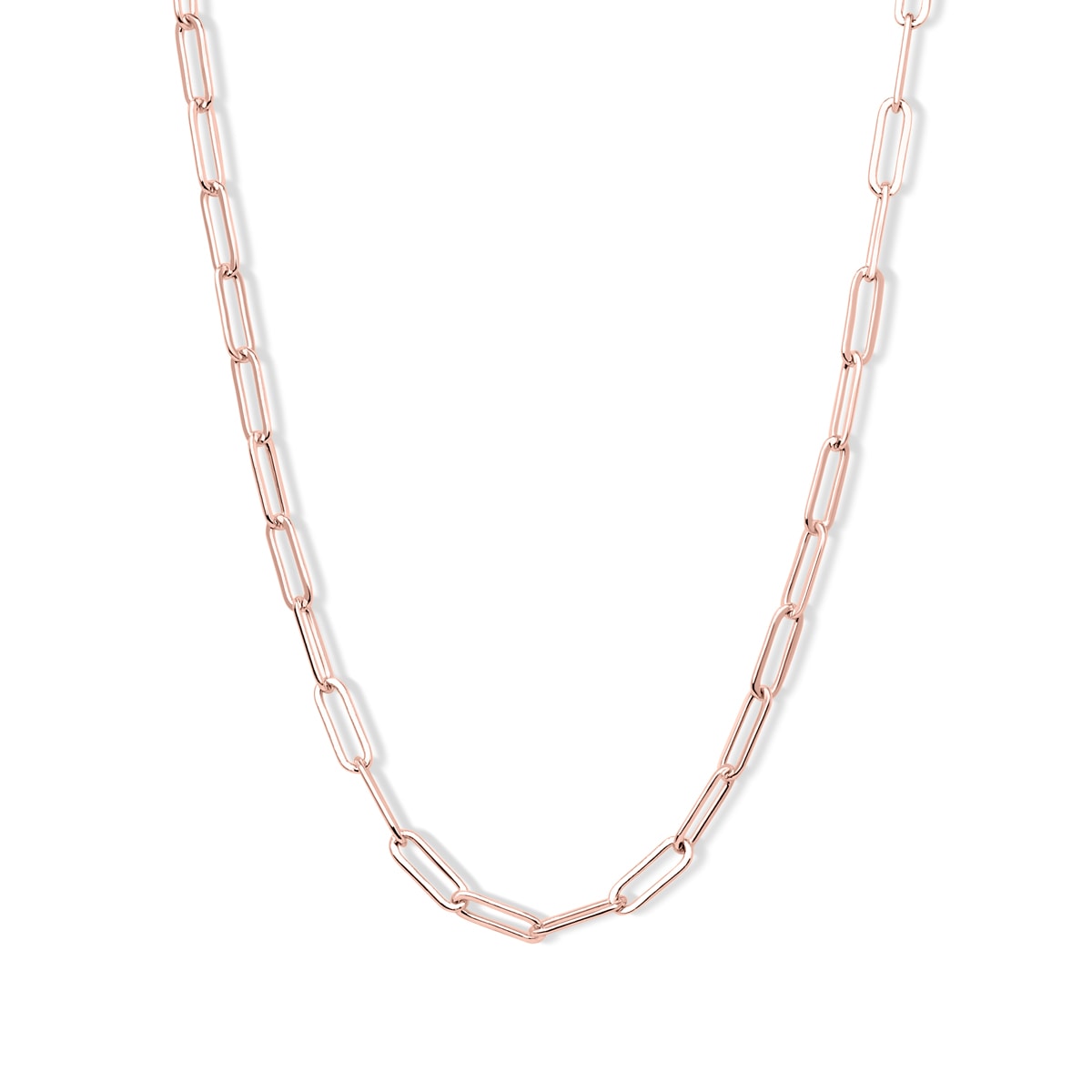 Paperclip rose gold necklace
